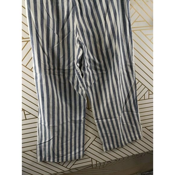 ZARA BASIC Women's Striped Cropped Pants Belted Size Small - Picture 9 of 9